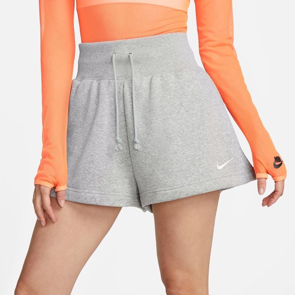 Nike Sportswear Phoenix Fleece High Waisted Shorts Gray Sz S Nice Cond!